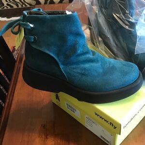 Fly London Turquoise Ankle Booties … NEW